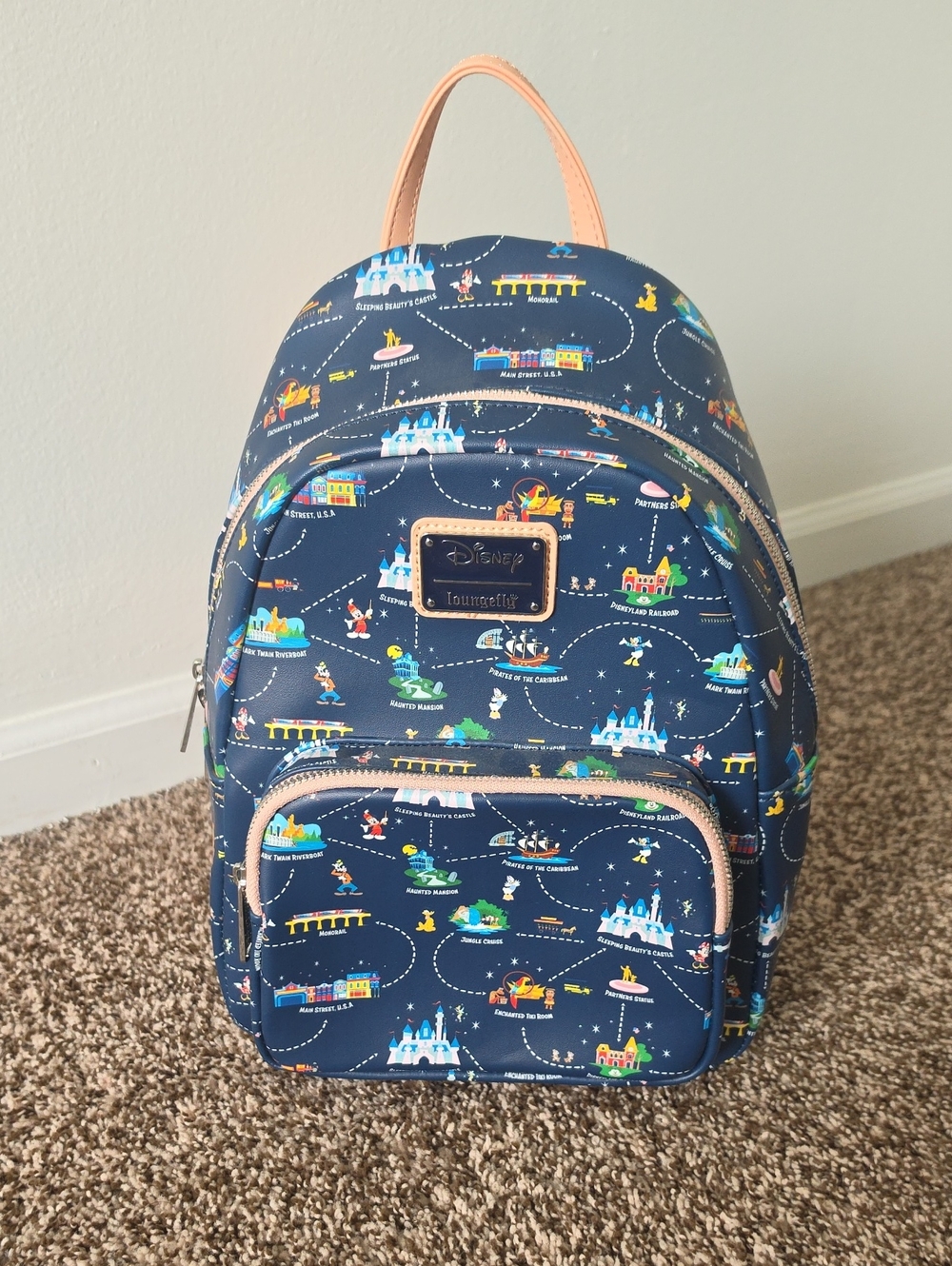 Loungefly Navy Park Map Mini Backpack
